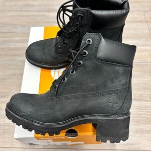 Timberland Women's Black Leather Moto Boots